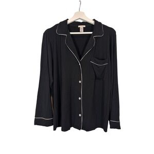 Eberjey Shirt Black Modal Spandex Lounge Sleepwear Top Small S